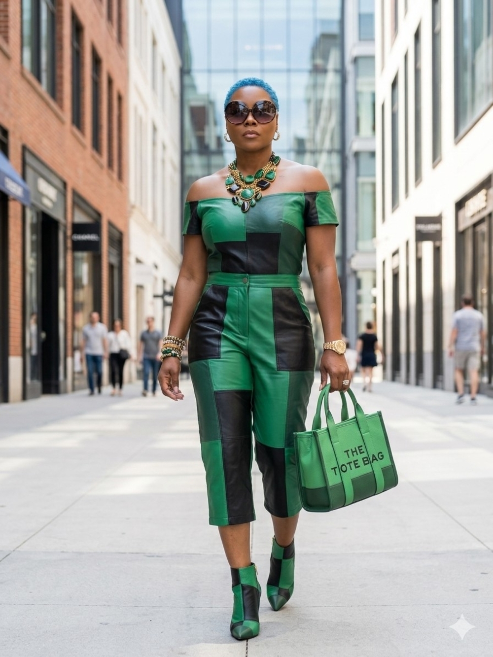 Fashion Green Structured Tote Bag NWOT - Picture 5 of 12